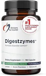 Sağlık Digestzymes için tasarımlar - Gas & Bloating Relief - Pepsin, Ox Bile, Lactase Enzyme & Lipase Enzymes for Digestion (180 Capsules)