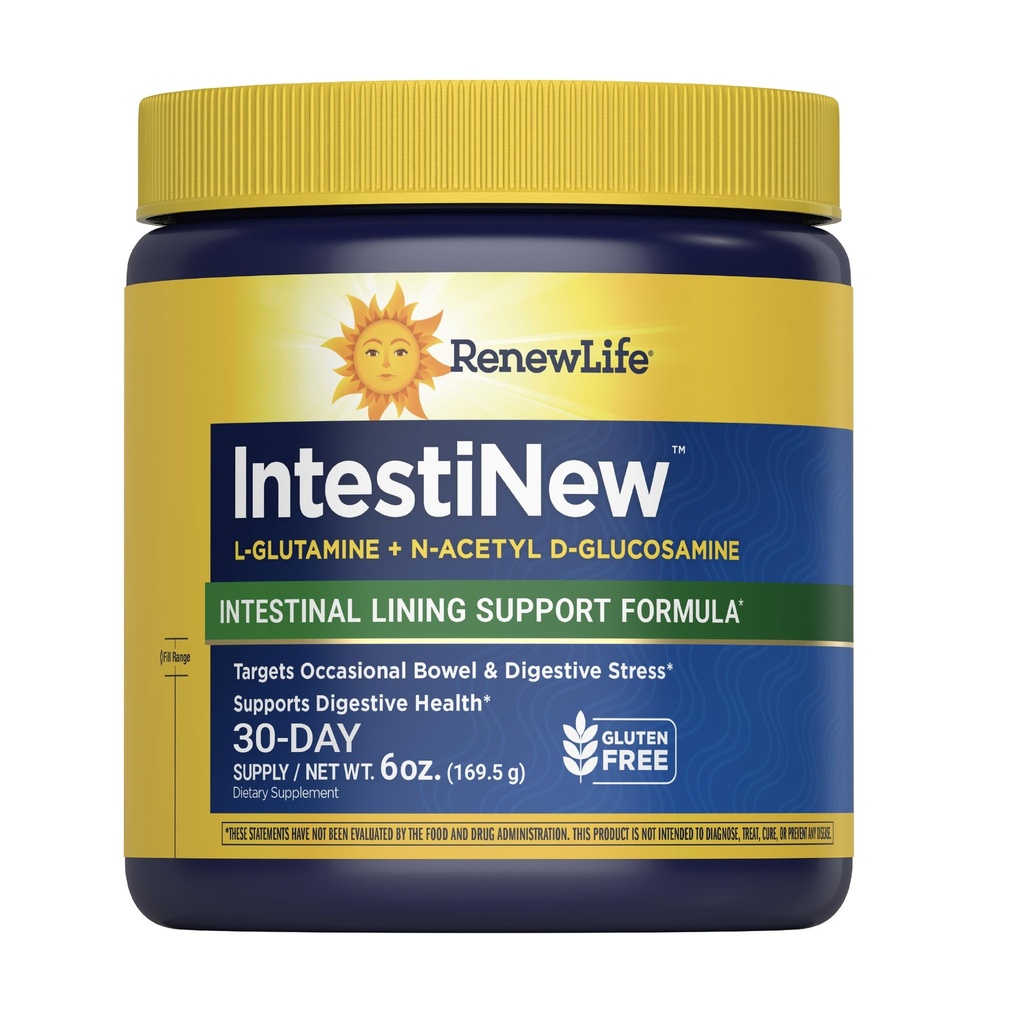 Yeni Hayat IntestiNew Intestinal Lining Support Formula, Toz Supplement Supports Digestive Health, L-Glutamine, Süt, Soy ve glutensiz, 5.7 oz.