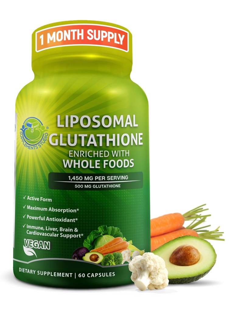 Liposomal Glutathione 500 mg - Active Form L Glutathione (Redük) maksimum Aborpsiyon için - Organik Tüm Gıdalar - Master Antioksi & Detoxifier - Immune & Cardiovascular Destek - 60