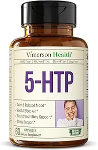 5HTP Serotonin Supplements for Women & Men. Sleep Aid & Occasional Stress Support - 5 HTP Plus Supplement 200 mg withdis for Sleep, Calm Mood, & Neurotransmitter Support. ABD'de yapılan 60 Capsules