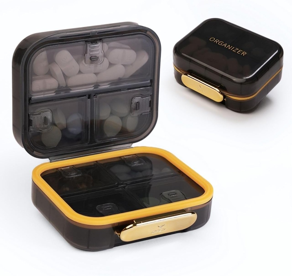 Bexeen Tıp Pill Organizer Seyahat Cute Pill Konteyner Küçük Pill Box For Purse Mini Pill Case Portatif Vitamin Sahibi Organize Kombine Seyahat Boyut İlaçları Günlük Pocket Eczanesi için Tamamlayıcı