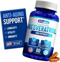 Hizmet başına 1000 mg Vitamins Resveratrol 1000 mg gibi - 60 Swallow Veggie Capsules - Natural Resveratrol Supplement 1000 mg - Anti Supplementoxy Support Immune System