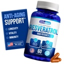 Hizmet başına 1000 mg Vitamins Resveratrol 1000 mg gibi - 60 Swallow Veggie Capsules - Natural Resveratrol Supplement 1000 mg - Anti Supplementoxy Support Immune System