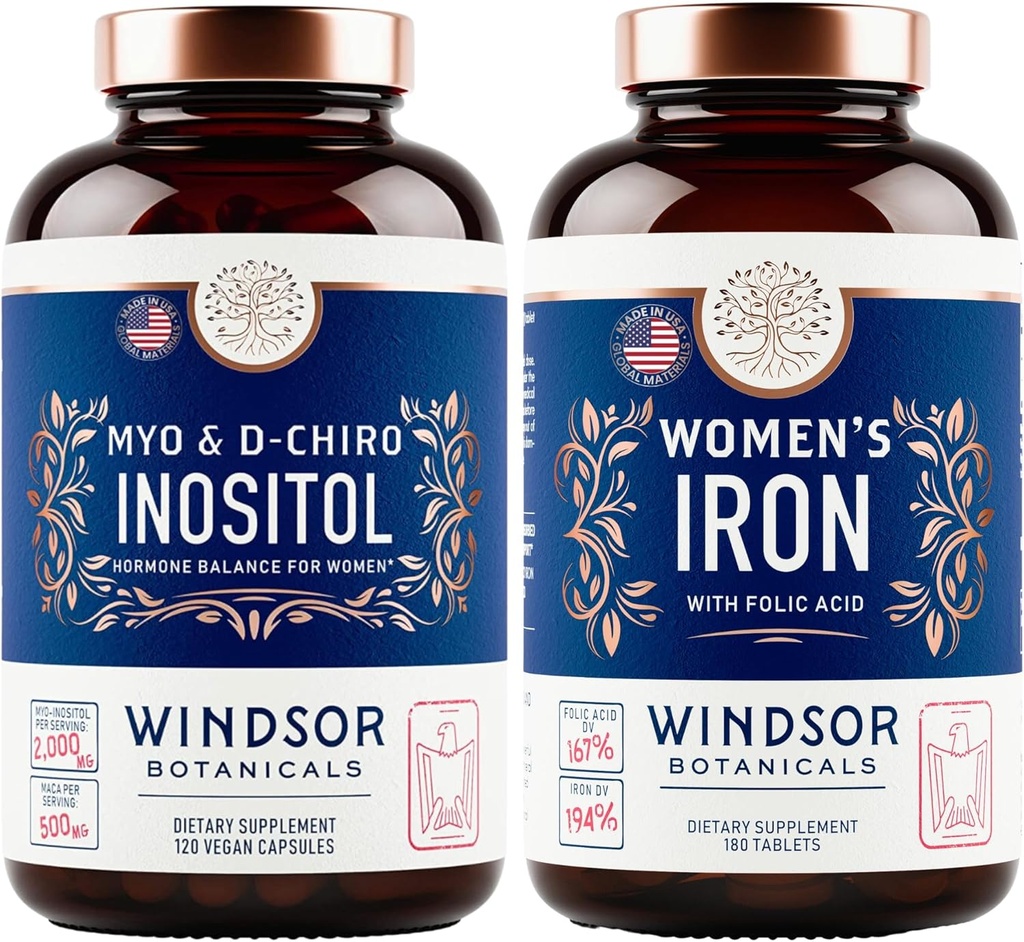 Inositol ve Women's Iron Tablets Fertness ve Hamile Destek Sche Tarafından Windsor Botanicals