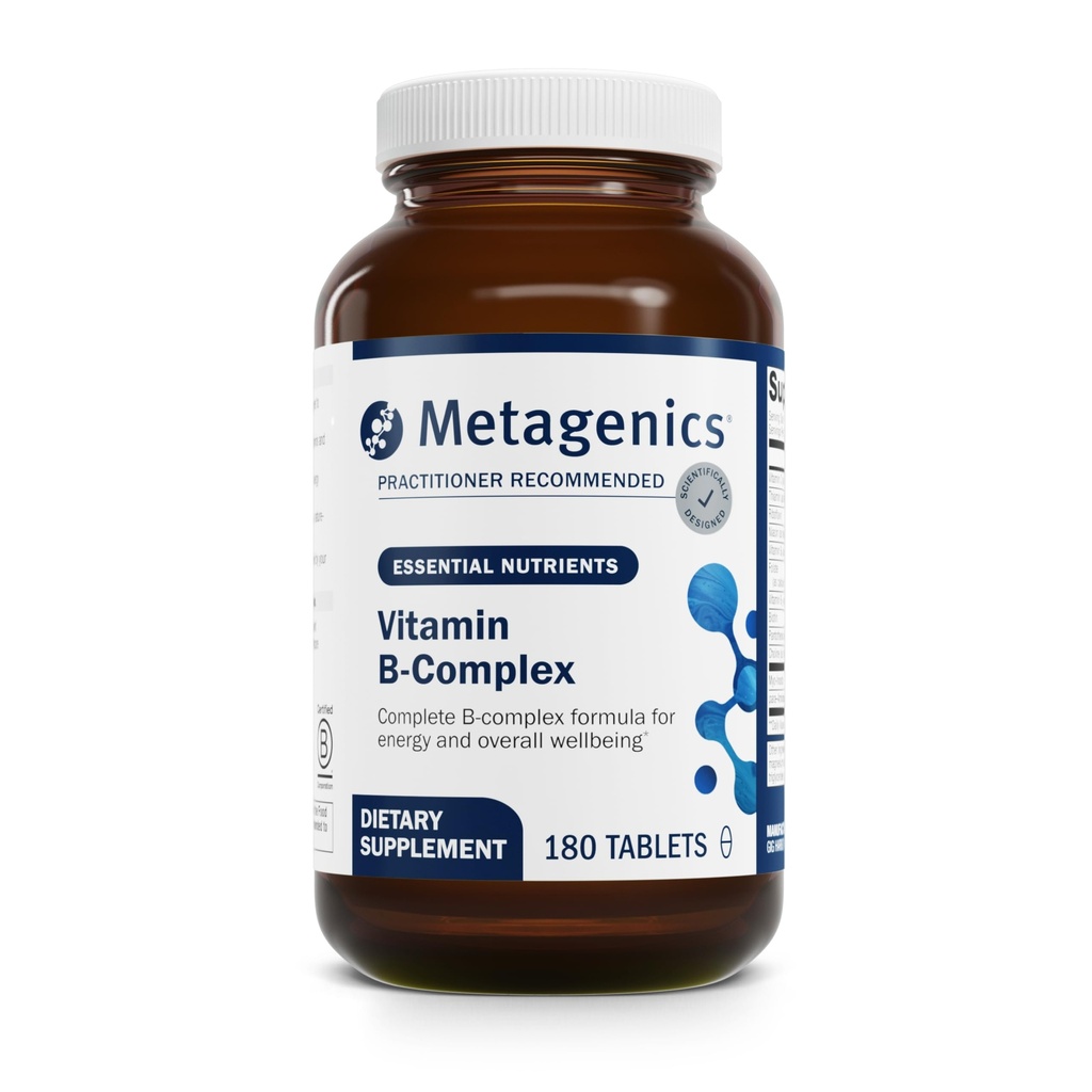 Metagenics Vitamin B-Complex - Aktif B6 & B12 Vitaminleri Folate ile Destek - Enerji Metabolism, Stres Yanıtı, Homocysteine Balance & Nervous System Health - Vegetarian & Gluten-Free - 180 Tabletler