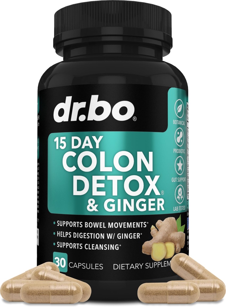 Cave Cleanser Detox for Kilo Flush Flush - 15 Day Colon Cleanse Pills with Ginger - Fast Natural Laxative, Constipation Relief, Bowel Movement Supplements for Intestinal Stomach Bloating Gut Lost Support