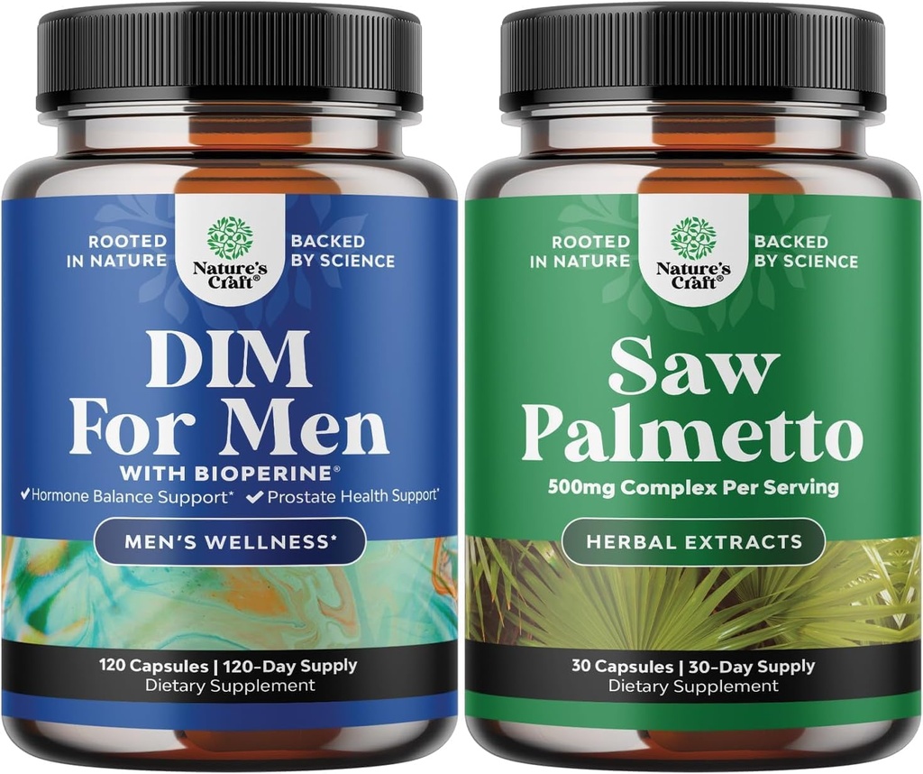 Erkekler için Gelişmiş DIM Supplement - Estrogen Blocker ve Ekstra Güçlü Maske Palmetto Ekstra - Kadınlar ve Erkekler Saç Sağlığı ve Urinary Support