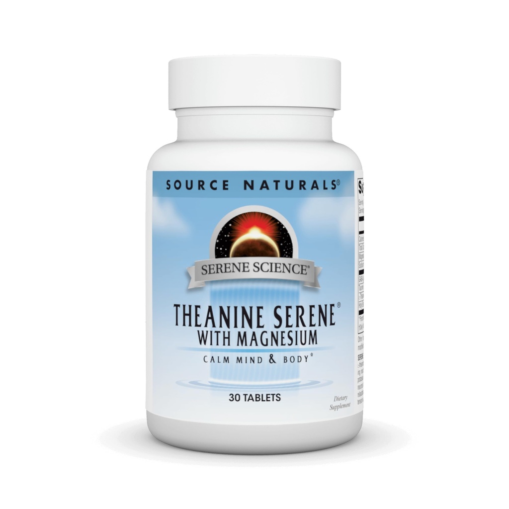 Source Naturals Theanine Serene, Calm Mind & Body*, GABA - Vegetarian Formlua - 30 Tablet