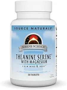 Source Naturals Theanine Serene, Calm Mind & Body*, GABA - Vegetarian Formlua - 30 Tablet