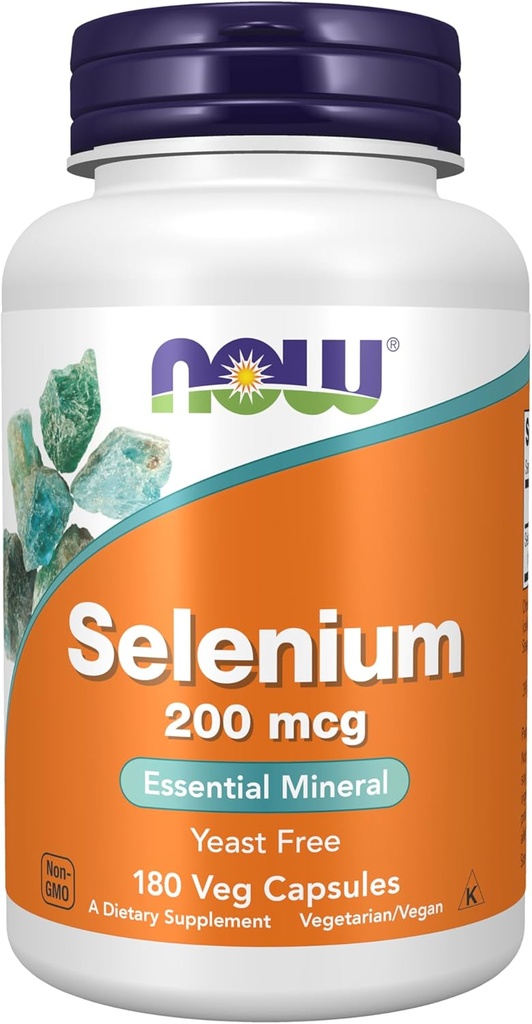 Şimdi Gıdalar Tamamlar, Selenium (L-Selenomethionine) 200 mcg, Essential Mineral*, 180 Veg Capsules