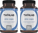 Twinlab Καπάκια ψευδάργυρου - Συμπλήρωμα υποστήριξης ανοσοποιητικού - Ψευδάργυρος Picolinate & Gluconate - Συμπλήρωμα για την Ανοσολογική Άμυνα, Υγιεινό Δέρμα, Σύνθεση DNA, Μεταβολισμός και Ανάπτυξη - 30mg, 100 Caps - 2 Συσκευασία