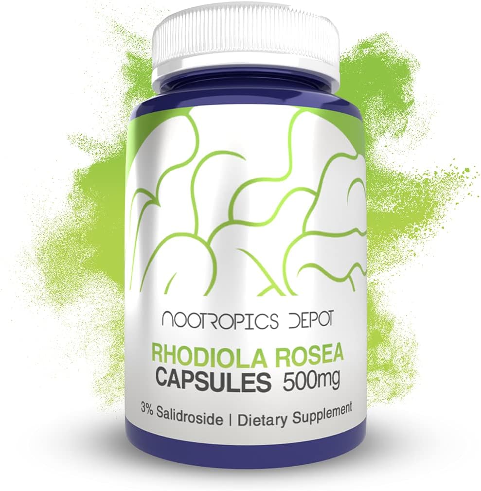 Rhodiola Rosea Capsules | 500 mg |% 3 Salidroside | 120 Kont | Adaptogen Herb | Ayurvedic Supplement | Destekler Sağlıklı Stres Seviyeleri | Beyin Sağlık Sağlık Sağlık Sağlığını Artırıyor