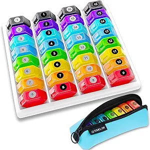 Aylık Pill Organizer 1-Time a-Day: 30 Günlük Pill Organizer with Etiketler, Portre Aylık Pill Box, Ay Pillrec ith Porte For Vitamin, Tıp, Fish Oil, Supplements