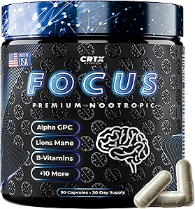 Nootropic Powerfulest Focus Supplement - Klinik olarak ABD'de Yapılan Malzemeler - Bilimsel Olarak Geri Döndü Dos - Beyin Fog için Tamam - AlfaGPC, Lions Mane, Rhodiola ve More 10:1 90 Capsules