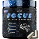 Nootropic Powerfulest Focus Supplement - Klinik olarak ABD'de Yapılan Malzemeler - Bilimsel Olarak Geri Döndü Dos - Beyin Fog için Tamam - AlfaGPC, Lions Mane, Rhodiola ve More 10:1 90 Capsules