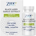 Zane - Aged Black Capsule Capsules - Immune System, Blood Pressure and Cholesterol Health Support - Less Odor - More effective Than Allicin - 60 Capsules Non-GMO, Gluten - Lactose - Paraben Free.