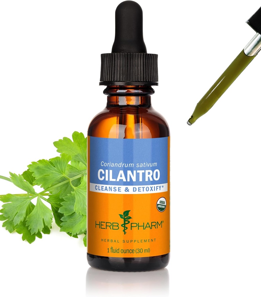 Herb Pharm Certified Organic Cilantro Extract for Cleansing and Detoxification Support - 1 Ουγγιά
