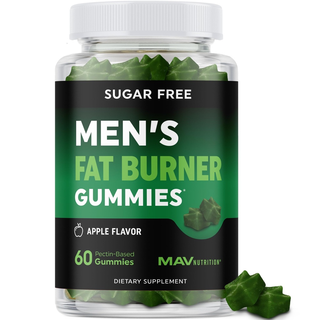 Erkeklerin Fat Burner Gummies for Kilo Kaybı | Green Tea, Green Coffee Bean, Garcinia Cambogia & Ketones | Belly Fat Burner for Men Kilo Kaybı için | Apple Flavored, Pectin-Based | 60 Gummies