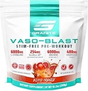 Διατροφή Γρανίτη Vaso Blast Stim-Free Προ προπόνηση - μη-Stim υποστήριξη οξειδίου του αζώτου για αντλία, Physique, και μυϊκή ικανότητα - Πορτοκάλι αίματος (290g)
