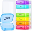 AUVON Ekstra Büyük Haftalık Pill Organizer, Portatif Ayrı Pill Box 7 Günlük Slots Fit Pocket & Purse, Pill Case with Dual Protection for Travel, Pill Container for Big Vitamins, Fish Oils, Supplements