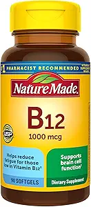 Nature Made Vitamin B12 1000 mcg, Συμπλήρωμα διατροφής για την υποστήριξη του μεταβολισμού ενέργειας - 90 Softgels.,
