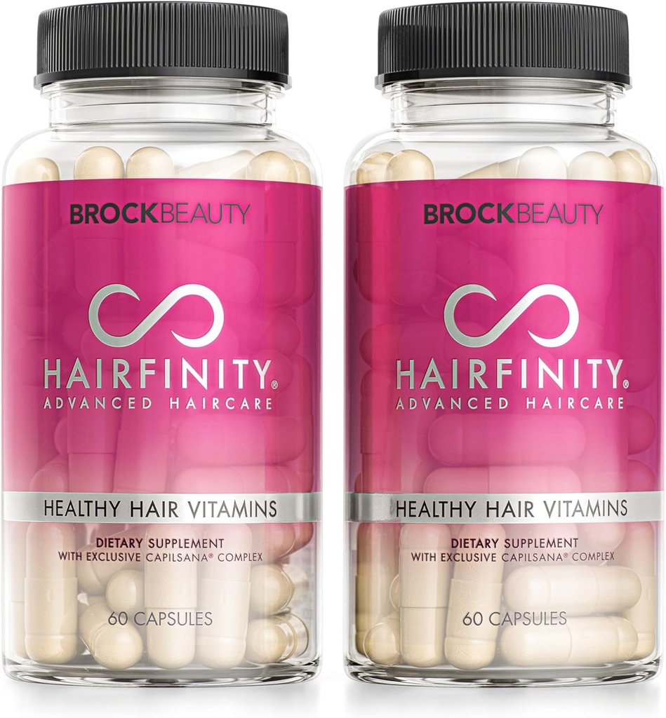 Hairfinity Βιταμίνες μαλλιών - Επιστημονικά Formulated with Biotin, Amino Acids, and a Vitamin Supplement that Helps support Hair Growth - Vegan - 120 κάψουλες λαχανικών (2 Μήνες προσφοράς)