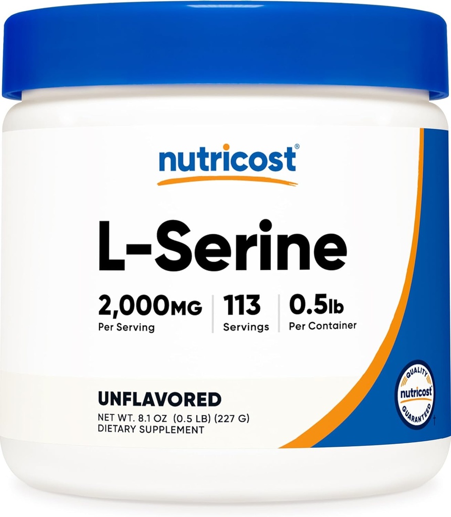 Nutricost L-Serine Toz, 113 Hizmet (.5LB) - 2.000 MG Per - Non-GMO, Gluten Free Free