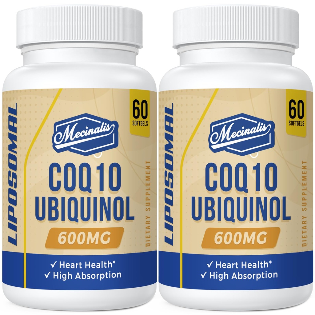 Liposomal CoQ10 Ubiquinol 600 mg Softgels | Üstün Aborpsiyon Ubiquinol CoQ10 Supplement | Güçlü Activeoxy Antioksi Form of Coenzyme Q10 | Heart Function & Energy Production | 120 Softgels