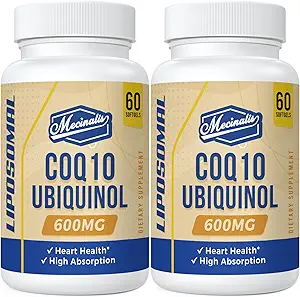 Liposomal CoQ10 Ubiquinol 600 mg Softgels | Üstün Aborpsiyon Ubiquinol CoQ10 Supplement | Güçlü Activeoxy Antioksi Form of Coenzyme Q10 | Heart Function & Energy Production | 120 Softgels