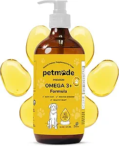 Omega 3 Dog Skin ve Coat için Balık Yağı - Wild Alaskan Pollock Oil for Itchy Skin- Omega 3 Fatty Acids for Köpekler - Sıvı EPA & DHA Supplements - çinko, C, B2, B7 & E - 16 Fl Oz