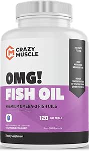 Premium Omega-3 Fish Oil from Pure Anchovies, 120 Softgels - Potent 1000 mg Omega-3, Burpless Formula - Supports Brain and Heart Health - Non-GMO with 250% More EPA & DHA - 120 Servisler