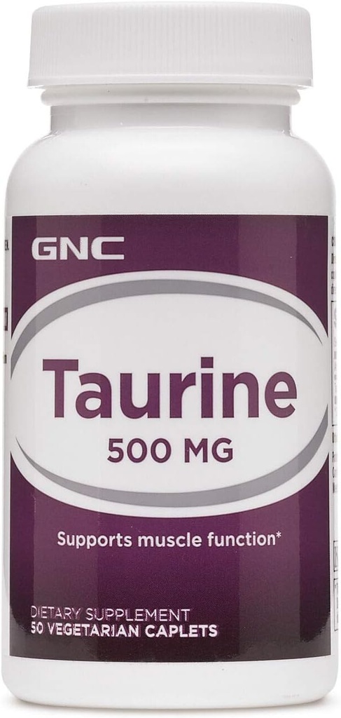 GNC Taurine 500mg, 50 Caplets, υποστηρίζει τη λειτουργία μυών