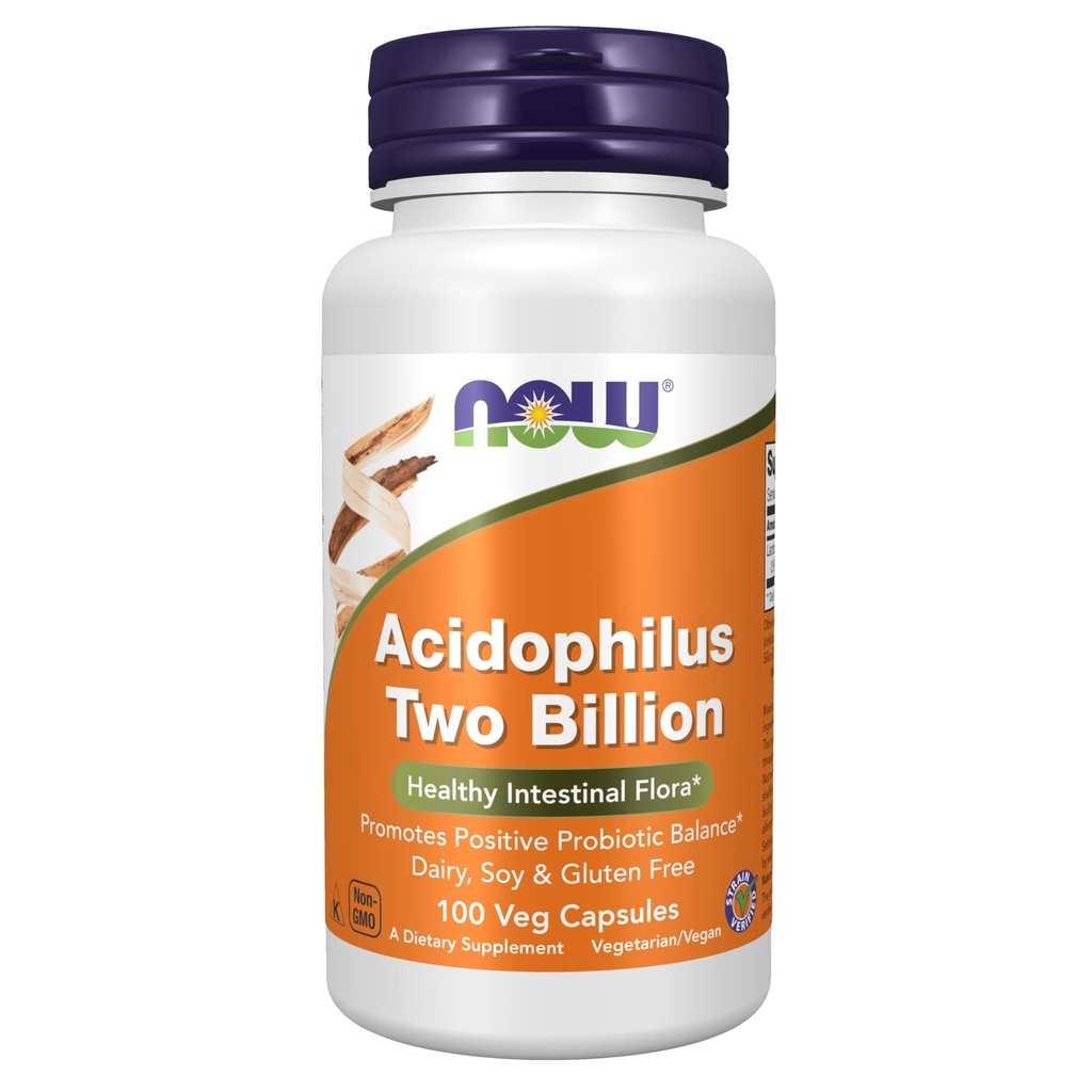Şimdi Gıdalar Tamamlar, Asitofilus, İki Milyar, Strain Onaylandı, Sağlıklı Intestinal Flora*, 100 Veg Capsules