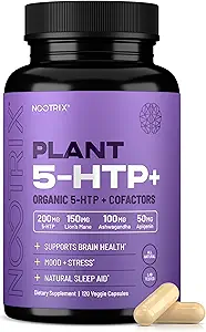 Nootrix Organik Bitki 5 HTP+ Tamam | Supports Memory, mental Focus, Cognitive Health & Energy | Sağlıklı Mood & Brain Function | B6 & L Theanine | 120 Capsules