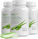 AloeCure Organik Aloe Vera Capsules, hizmet başına 160,000 mg İç Aloe Leaf Eşdeğer, Destek Gut, Digestive, & Immune Health, Helps maintain Balanced Stomach Acidity, Aloin Free, 60Caps x 3Btl