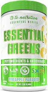 Essential Greens Powder | Optimize Health | Spectra, Organic Matcha, Spirulina, More | Probiotics & Digestion Support, Antioxidants | Stevia Sweetened, Pineapple Paradise, 30 Serv, Non-GMO, Vegan