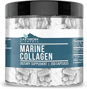 Earthborn Elements Collagen Peptides (200 Κάψουλες) Hydrolyzed Fish Collagen, Non-GMO, Scent-Free, Bioδιαθέσιμο (960 mg Serving)