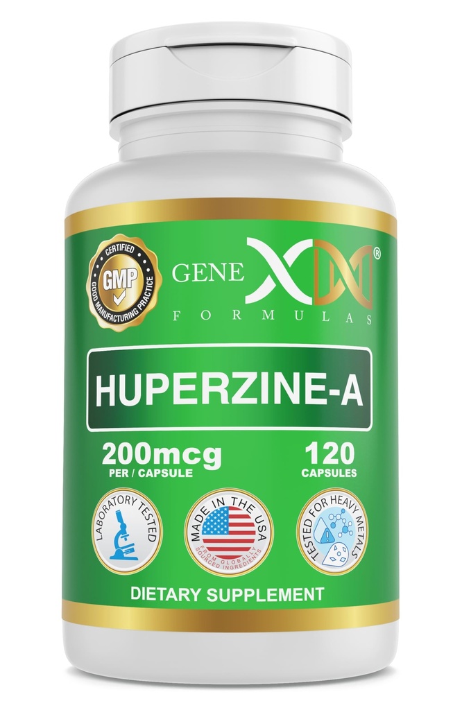 Genx Formulas Huperzine A 20006 (120 Capsules) | Nootropic Supports Memory, Focus, and Cognitive Health - Non-GMO, Gluten Free, Vegetarian