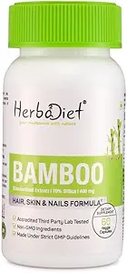 Herbadiet Hogs | Sağlıklı Cilt, Saç ve Çiçeği Destekler | Doğal Saç Supplement% 70 Silica (120 Capsules)