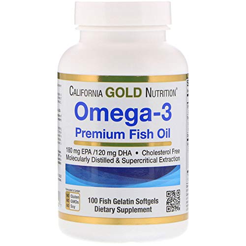 California Gold Nutrition Omega-3 Premium Fish Oil by California Gold Nutrition, Yoğun Formula ile EPA & DHA, Optimal Lipid Profil, Gluten Free, 100 Fish Gelatin Softgels - 2 Pack