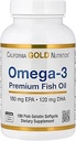 California Gold Nutrition Omega-3 Premium Fish Oil by California Gold Nutrition, Yoğun Formula ile EPA & DHA, Optimal Lipid Profil, Gluten Free, 100 Fish Gelatin Softgels - 2 Pack