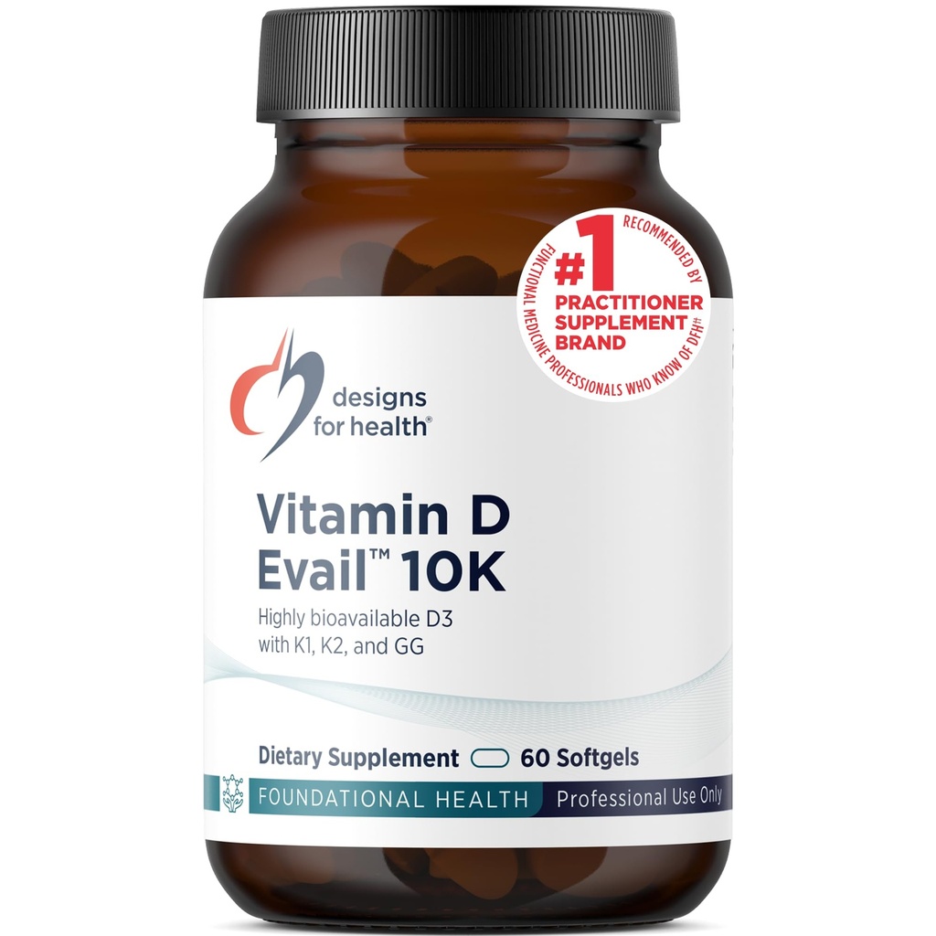 Sağlık D-Evail 10K için tasarımlar - Vitamin K (K1, K2 MK-4) + GG - Bone, Cardiovascular + Immune Support - Geliştirilmiş Bioavailability D3 (60 Softgels)
