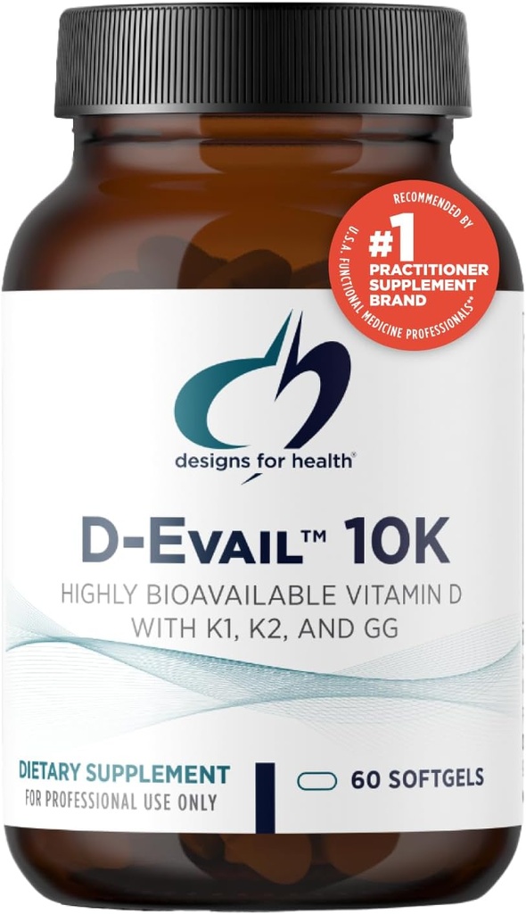 Sağlık D-Evail 10K için tasarımlar - Vitamin K (K1, K2 MK-4) + GG - Bone, Cardiovascular + Immune Support - Geliştirilmiş Bioavailability D3 (60 Softgels)
