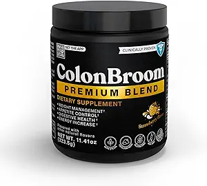 KolonBroom Premium Kilo Yönetimi Tamam (Strawberry) - Kolon Broom Psyllium Husk Fiber Toz İç - Gluten Free, Non-GMO Koloni Bloating Relief & Gut Health için Temiz, 100 Hizmet