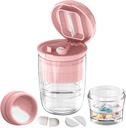Pill Machinery for Small or Large Pills, Crushes Pills, Vitaminler, Tabletler, Paslanmaz Çelik Bıçak, Yeniden Evli İçme Kupası (Pink-1)
