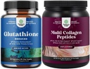 Glutathione Supplement ile Süt Butle - 500 mg Saf L Glutathione ve Multi Collagen Protein Tozu - Ketolyzed Collagen Hair Saç Skin & Nails Vitamis
