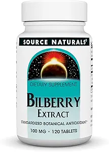 Source Naturals Bilberry Extract 50 mg Τυποποιημένο Βοτανικό Αντιοξειδωτικό - 60 δισκία