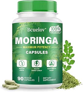 Moringa Capsules | 800 mg Pure Moringa Toz Kapsülleri – Enerji, Skin & Gut Health, Immune System – Yeşil Superfood with Vitamins & replicas (90 Caps)