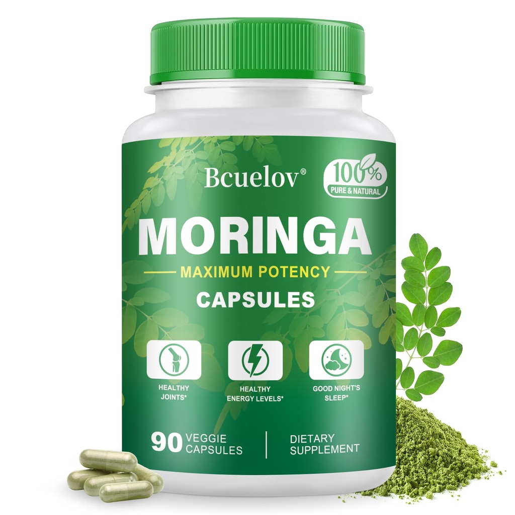 Moringa Capsules | 800 mg Pure Moringa Toz Kapsülleri – Enerji, Skin & Gut Health, Immune System – Yeşil Superfood with Vitamins & replicas (90 Caps)