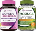 Doktorun Probiyotikleri ve Organik Moringa Sche, GI ve Kadınlar Sağlığı, Doğal Antioksit Desteği, No Gluten, Pro (60 Capsules) & Moringa (90 Capsules)